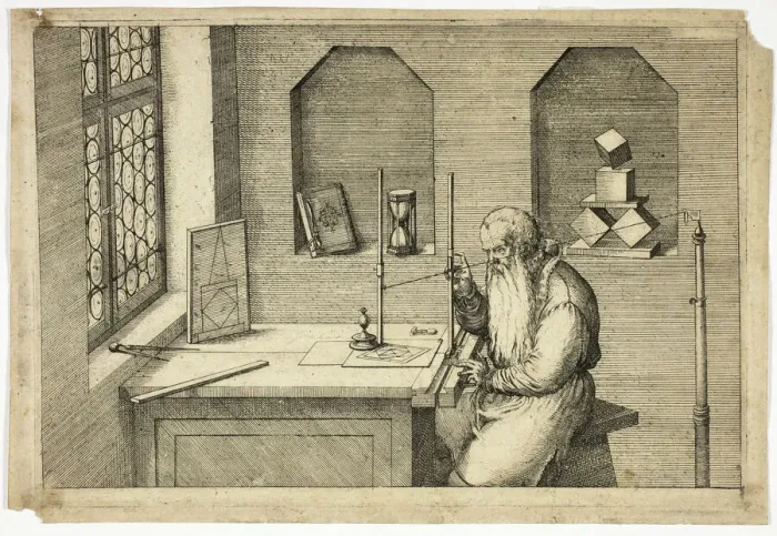 Framed Print : Portrait of Wenzel Jamnitzer in his Study, 1572 / 75. Creator: Jost Ammon Framed Print : Portrait of Wenzel Jamnitzer in his Study, 1572 / 75. Creator: Jost Ammon