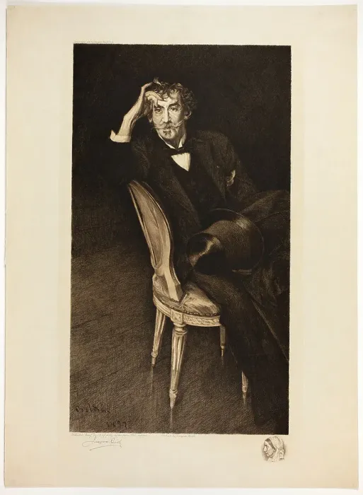 Framed Print : Portrait of Whistler, 1916. Creator: Jacques Reich Framed Print : Portrait of Whistler, 1916. Creator: Jacques Reich