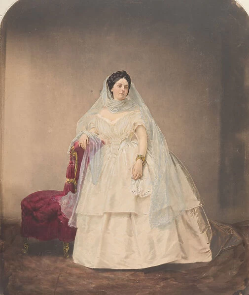 [Portrait in a White Dress], 1856-57, printed 1861-66. Creator: Pierre-Louis Pierson