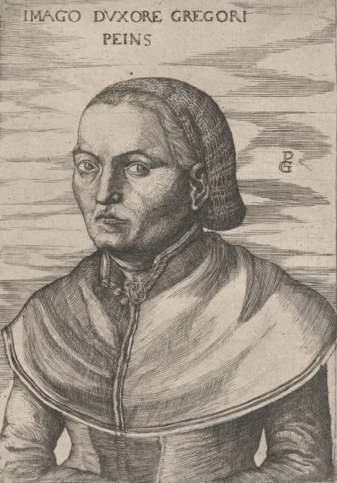 Framed Print : Portrait of the Wife of Georg Pencz (Imago D uxore Gregori Peins). Creator: Unknown Framed Print : Portrait of the Wife of Georg Pencz (Imago D uxore Gregori Peins). Creator: Unknown