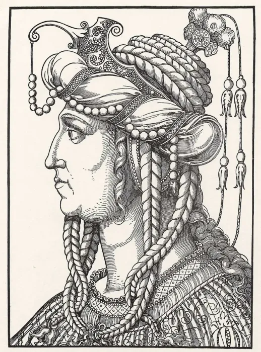Framed Print : Portrait of wife of Suleiman the Magnificent. Artist: Schoen, Erhard (1491-1592) Framed Print : Portrait of wife of Suleiman the Magnificent. Artist: Schoen, Erhard (1491-1592)