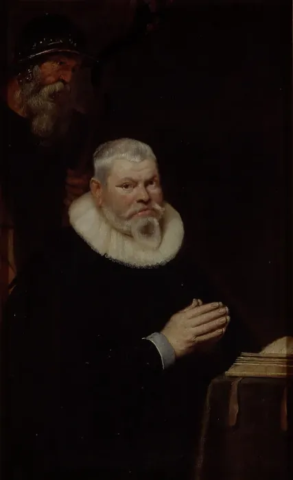 Framed Print : Portrait of Willem van Meerbeeck with Saint William of Aquitaine, 1620. Creator: Cornelis de Vos Framed Print : Portrait of Willem van Meerbeeck with Saint William of Aquitaine, 1620. Creator: Cornelis de Vos