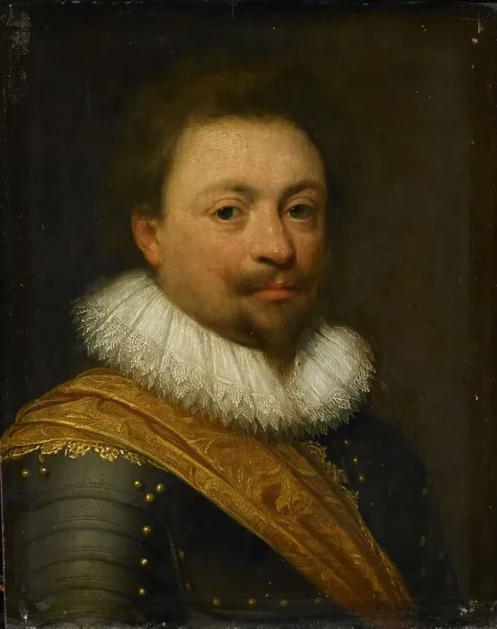 Framed Print : Portrait of William (1592-1642), Count of Nassau-Siegen, c.1620-c.1630. Creator: Workshop of Jan Antonisz van Ravesteyn
