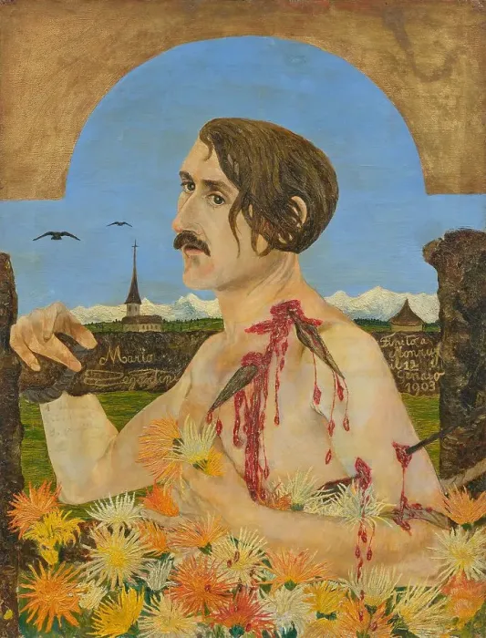Framed Print : Portrait of William Ritter (1867-1955) as Saint Sebastian, 1903. Creator: Segantini, Mario (1885-1916) Framed Print : Portrait of William Ritter (1867-1955) as Saint Sebastian, 1903. Creator: Segantini, Mario (1885-1916)
