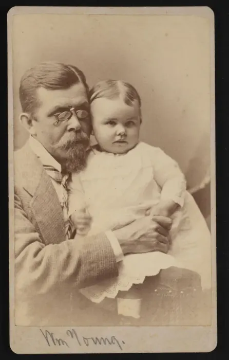 Framed Print : Portrait of William Young and Child, 1879. Creator: Samuel Montague Fassett Framed Print : Portrait of William Young and Child, 1879. Creator: Samuel Montague Fassett