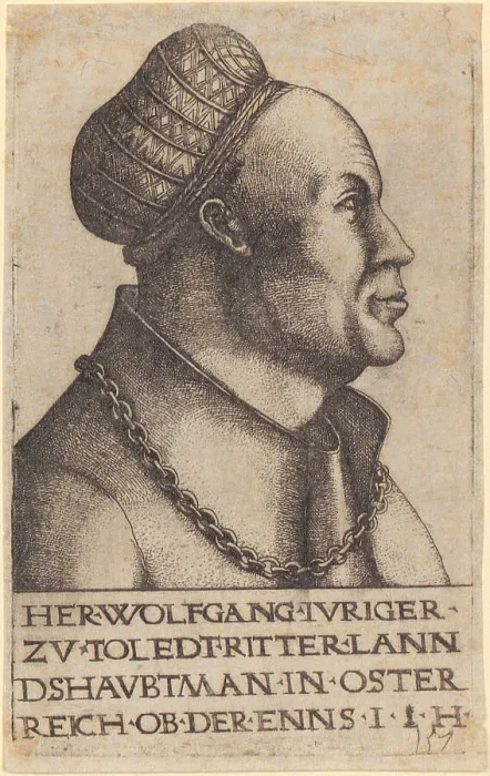 Framed Print : Portrait of Wolfgang Jörger (1462-1524), Freiher of Upper Austria. Creator: Hopfer, Hieronymus (1500-1563) Framed Print : Portrait of Wolfgang Jörger (1462-1524), Freiher of Upper Austria. Creator: Hopfer, Hieronymus (1500-1563)