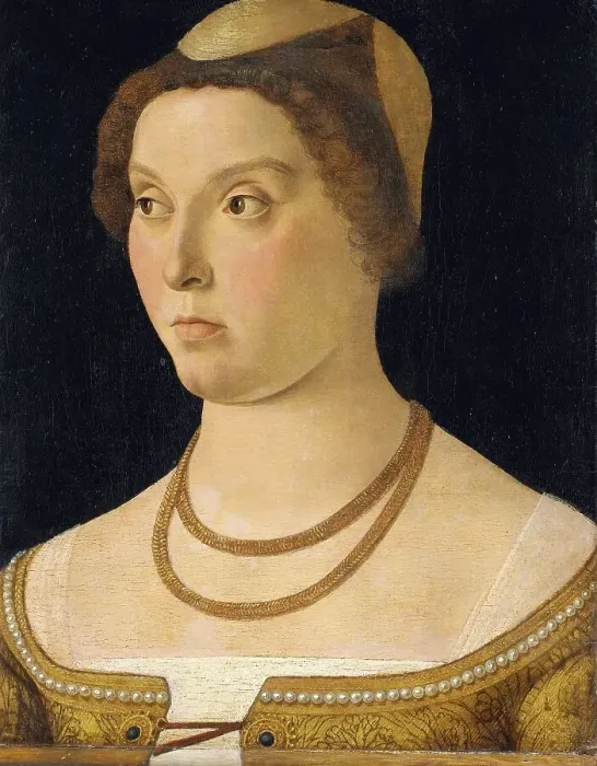 Framed Print : Portrait of a Woman, 1450-1470. Creator: Circle of Giovanni Bellini Framed Print : Portrait of a Woman, 1450-1470. Creator: Circle of Giovanni Bellini