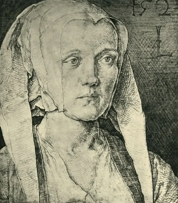 Framed Print : Portrait of a woman, 1521, (1943). Creator: Lucas van Leyden Framed Print : Portrait of a woman, 1521, (1943). Creator: Lucas van Leyden