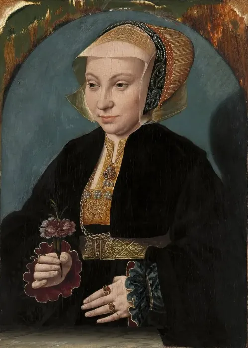 Framed Print : Portrait of a Woman, 1538. Creator: Bartholomaeus Bruyn the Elder Framed Print : Portrait of a Woman, 1538. Creator: Bartholomaeus Bruyn the Elder