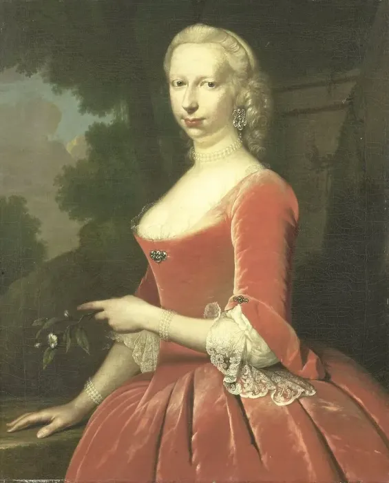 Framed Print : Portrait of a Woman, 1748. Creator: Frans van der Mijn Framed Print : Portrait of a Woman, 1748. Creator: Frans van der Mijn