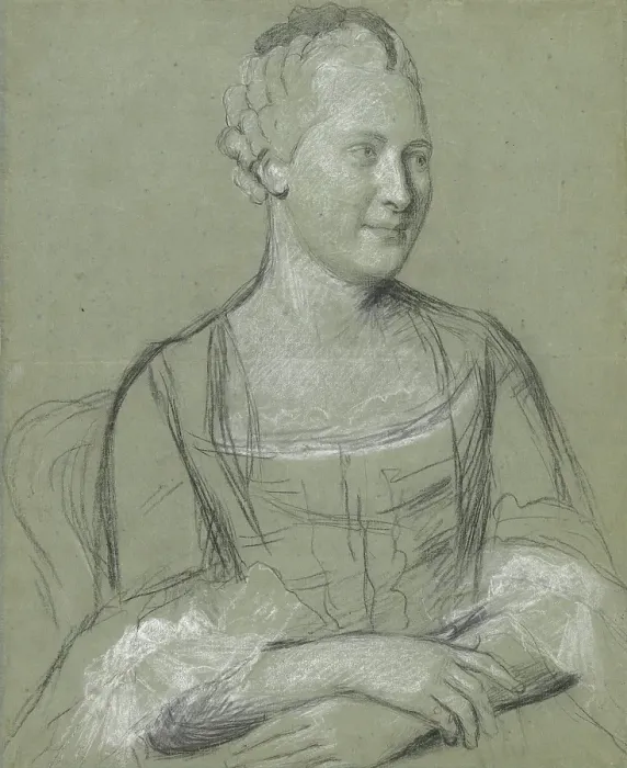 Framed Print : Portrait of a Woman, 1758-1762. Creator: Jean-Etienne Liotard Framed Print : Portrait of a Woman, 1758-1762. Creator: Jean-Etienne Liotard