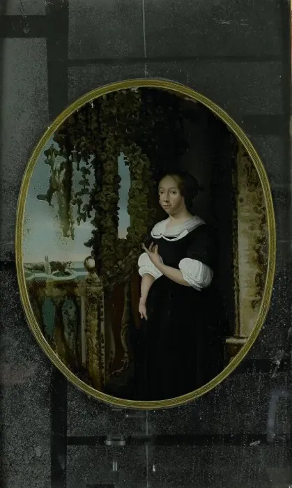 Framed Print : Portrait of a Woman in 17th-century Clothing, 1750-1799. Creator: Anon Framed Print : Portrait of a Woman in 17th-century Clothing, 1750-1799. Creator: Anon