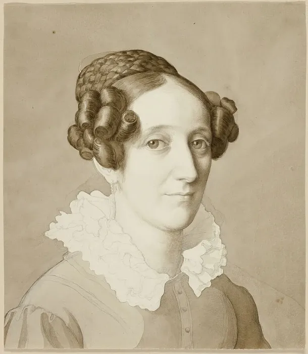Framed Print : Portrait of a Woman, 1821. Creator: Julius Schnorr von Carolsfeld Framed Print : Portrait of a Woman, 1821. Creator: Julius Schnorr von Carolsfeld