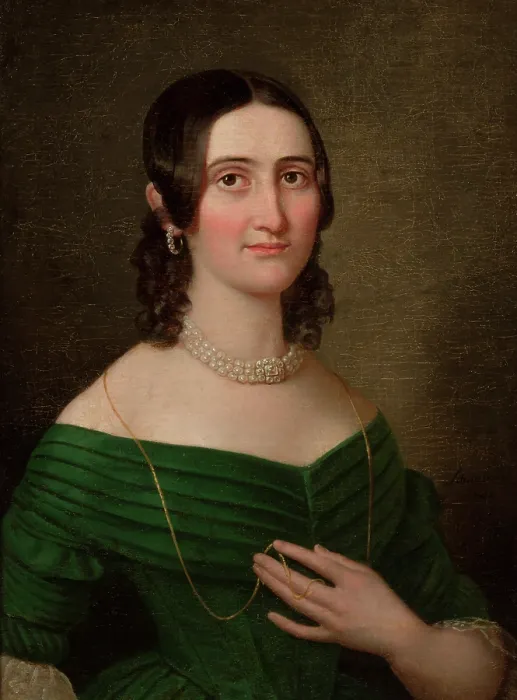 Framed Print : Portrait of a Woman, 1842. Creator: Karol Schweikart Framed Print : Portrait of a Woman, 1842. Creator: Karol Schweikart