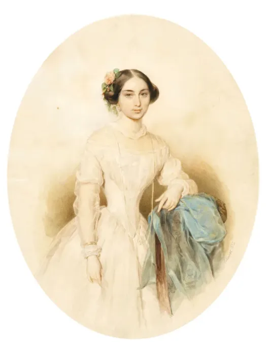 Framed Print : Portrait of a woman, 1847 Framed Print : Portrait of a woman, 1847