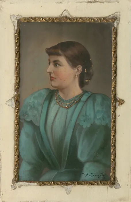 Framed Print : Portrait of a Woman, 1850. Creator: F Mayerberger Framed Print : Portrait of a Woman, 1850. Creator: F Mayerberger