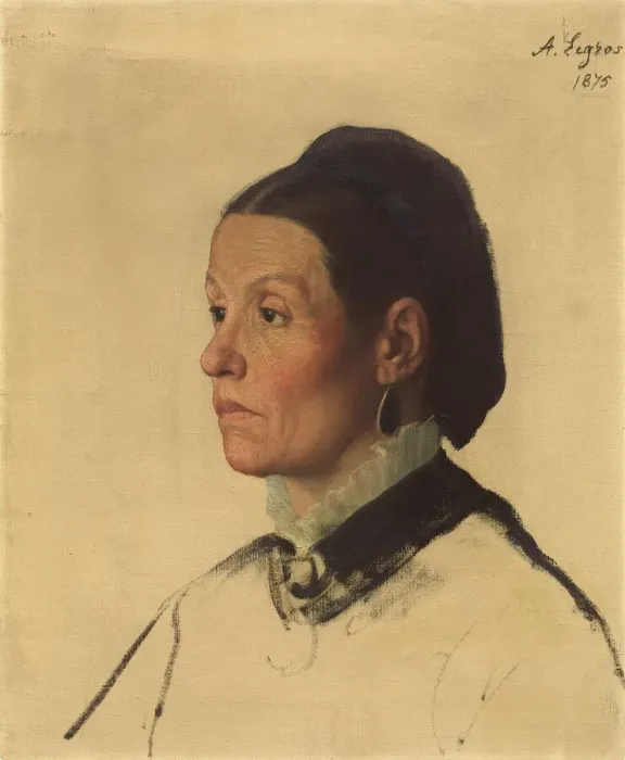 Framed Print : Portrait of a Woman, 1875. Creator: Alphonse Legros Framed Print : Portrait of a Woman, 1875. Creator: Alphonse Legros