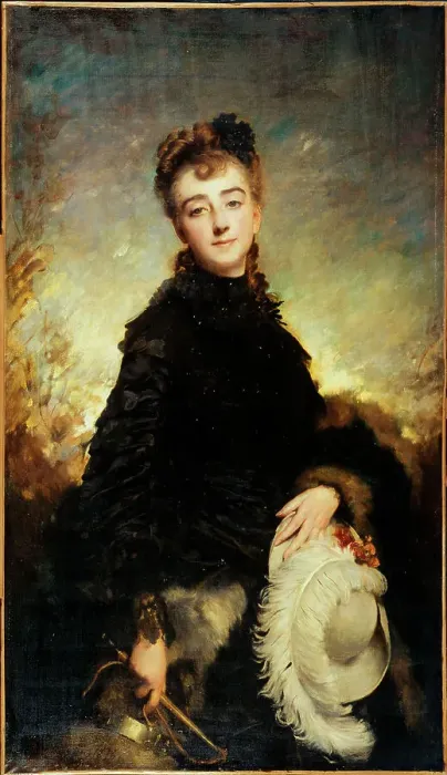 Framed Print : Portrait of a woman, 1876. Creator: Charles Chaplin Framed Print : Portrait of a woman, 1876. Creator: Charles Chaplin