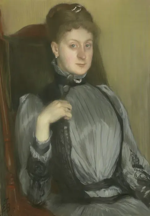 Framed Print : Portrait Of A Woman, 1890. Creator: Jacques Emile Blanche Framed Print : Portrait Of A Woman, 1890. Creator: Jacques Emile Blanche