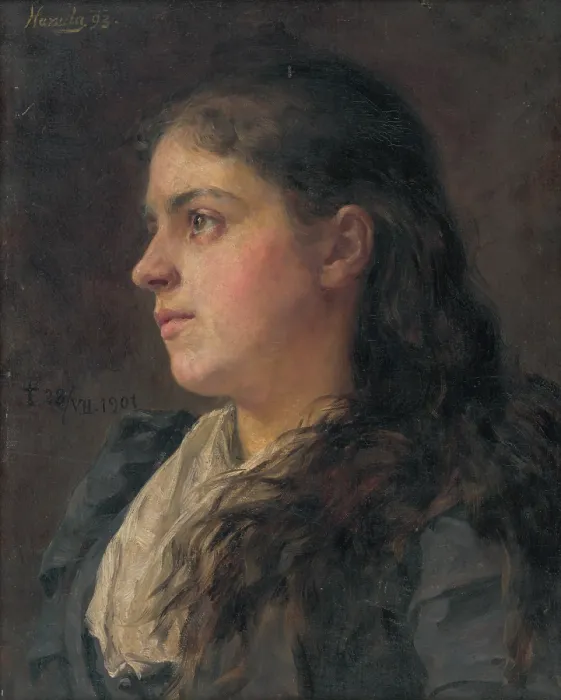 Framed Print : Portrait of a Woman, 1893. Creator: Jozef Hanula Framed Print : Portrait of a Woman, 1893. Creator: Jozef Hanula
