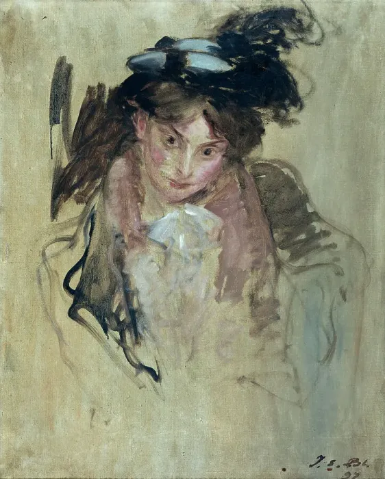 Framed Print : Portrait of a woman, 1897. Creator: Jacques Emile Blanche Framed Print : Portrait of a woman, 1897. Creator: Jacques Emile Blanche
