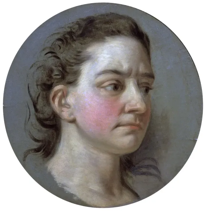 Framed Print : Portrait of a Woman, 18th century. Artist: Jean Baptiste van Loo Framed Print : Portrait of a Woman, 18th century. Artist: Jean Baptiste van Loo