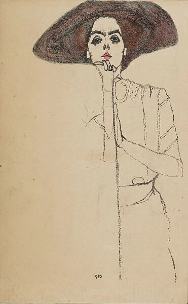Portrait of a Woman, 1910. Creator: Egon Schiele