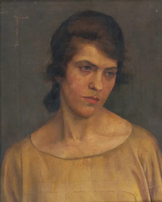 Framed Print : Portrait of a Woman, 1922. Creator: Ladislav Treskon Framed Print : Portrait of a Woman, 1922. Creator: Ladislav Treskon