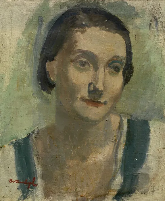 Framed Print : Portrait of a Woman, 1940s? Creator: Albert Van Dyck Framed Print : Portrait of a Woman, 1940s? Creator: Albert Van Dyck