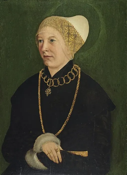 Framed Print : Portrait of a Woman (Anna Fugger?), 1518. Creator: Master of the Monogram TK Framed Print : Portrait of a Woman (Anna Fugger?), 1518. Creator: Master of the Monogram TK