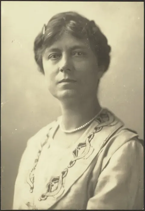 Framed Print : Portrait of a Woman with Applique Collar, 1907-1943. Creator: Louis Fleckenstein