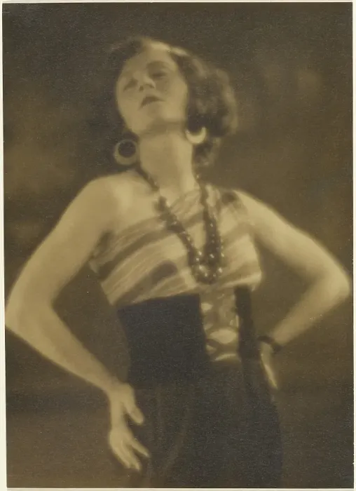 Framed Print : Portrait of a Woman with Arms Akimbo, 1907-1943. Creator: Louis Fleckenstein Framed Print : Portrait of a Woman with Arms Akimbo, 1907-1943. Creator: Louis Fleckenstein