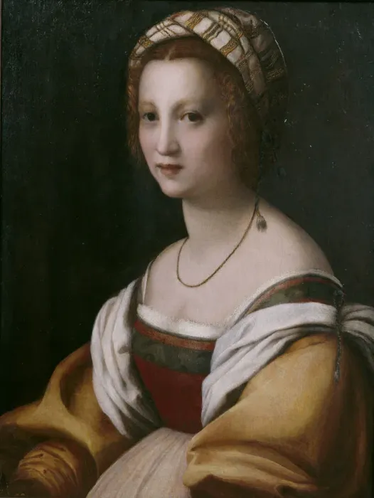 Framed Print : Portrait of a woman. Artist: Andrea del Sarto (1486-1531) Framed Print : Portrait of a woman. Artist: Andrea del Sarto (1486-1531)
