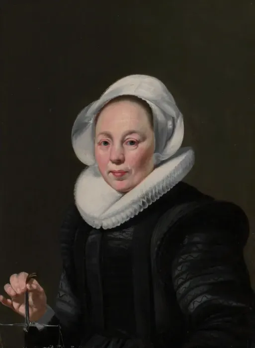Framed Print : Portrait of a Woman with a Balance, ca. 1625-26. Creator: Thomas de Keyser Framed Print : Portrait of a Woman with a Balance, ca. 1625-26. Creator: Thomas de Keyser