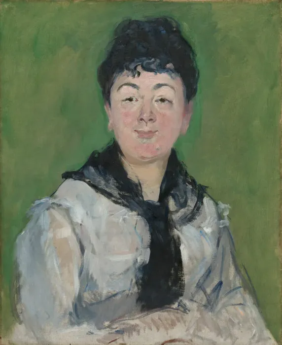 Framed Print : Portrait of a Woman with a Black Fichu, c. 1878. Creator: Edouard Manet Framed Print : Portrait of a Woman with a Black Fichu, c. 1878. Creator: Edouard Manet
