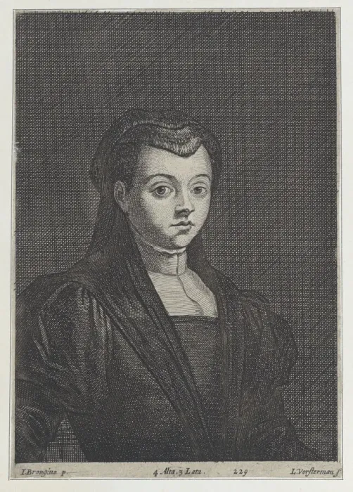 Framed Print : Portrait of a woman in black, with her hair covered by a headdress and a dark veil, 1650-66. Creator: Lucas Vorsterman II Framed Print : Portrait of a woman in black, with her hair covered by a headdress and a dark veil, 1650-66. Creator: Lucas Vorsterman II