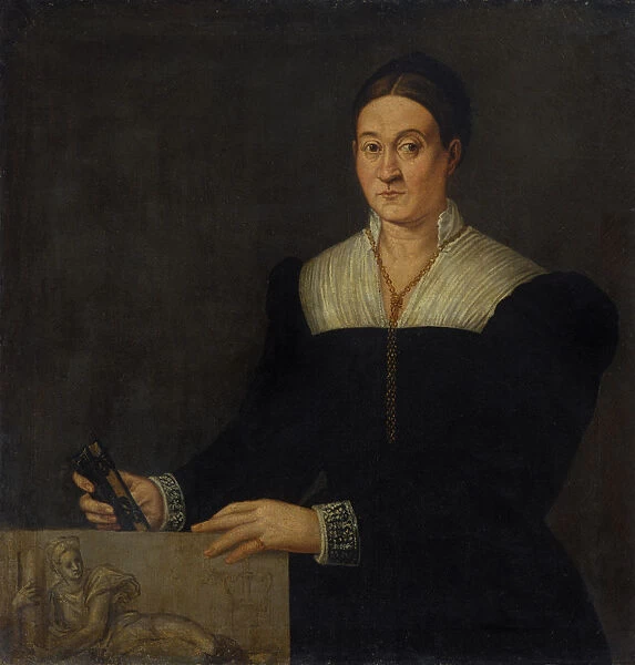 Portrait of a woman with book and Allegory of Strength
