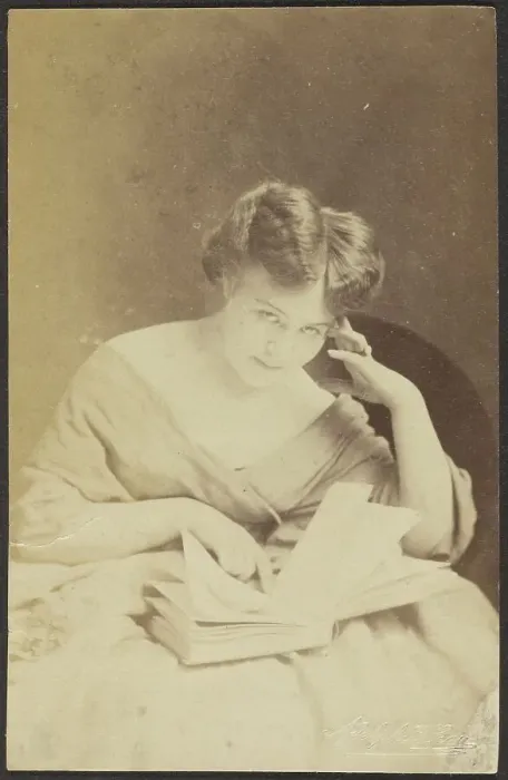 Framed Print : Portrait of a Woman with Book, late 19th century. Creator: Adolphe Beau Framed Print : Portrait of a Woman with Book, late 19th century. Creator: Adolphe Beau