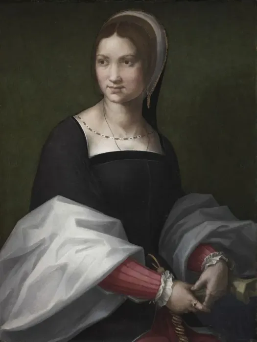 Framed Print : Portrait of a Woman, c. 1518. Creator: Andrea del Sarto (Italian, 1486-1530), circle of Framed Print : Portrait of a Woman, c. 1518. Creator: Andrea del Sarto (Italian, 1486-1530), circle of