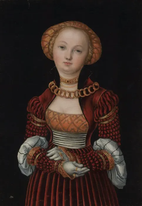 Framed Print : Portrait of a Woman, c. 1525. Artist: Cranach, Lucas, the Elder (1472-1553) Framed Print : Portrait of a Woman, c. 1525. Artist: Cranach, Lucas, the Elder (1472-1553)