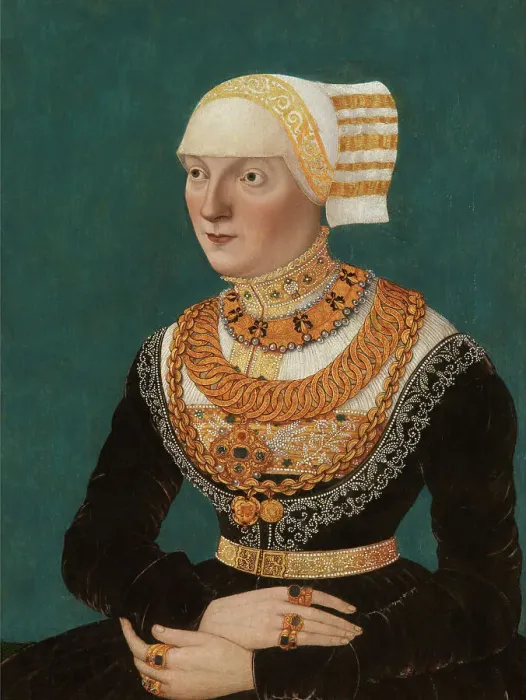 Framed Print : Portrait of a Woman, c1530. Creator: Conrad Faber von Creuznach Framed Print : Portrait of a Woman, c1530. Creator: Conrad Faber von Creuznach