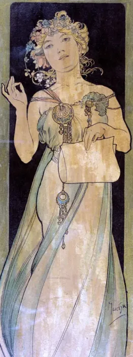 Framed Print : Portrait of a Woman, c1900-1939. Artist: Alphonse Mucha Framed Print : Portrait of a Woman, c1900-1939. Artist: Alphonse Mucha