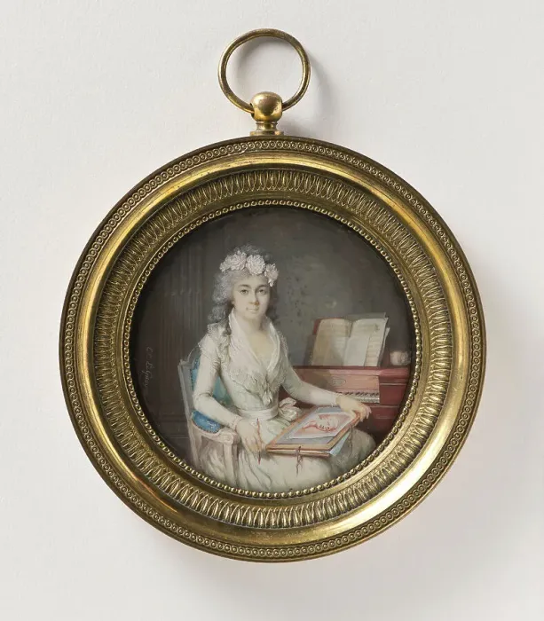 Framed Print : Portrait of a woman, c19th century. Creator: Étienne-Charles Leguay Framed Print : Portrait of a woman, c19th century. Creator: Étienne-Charles Leguay