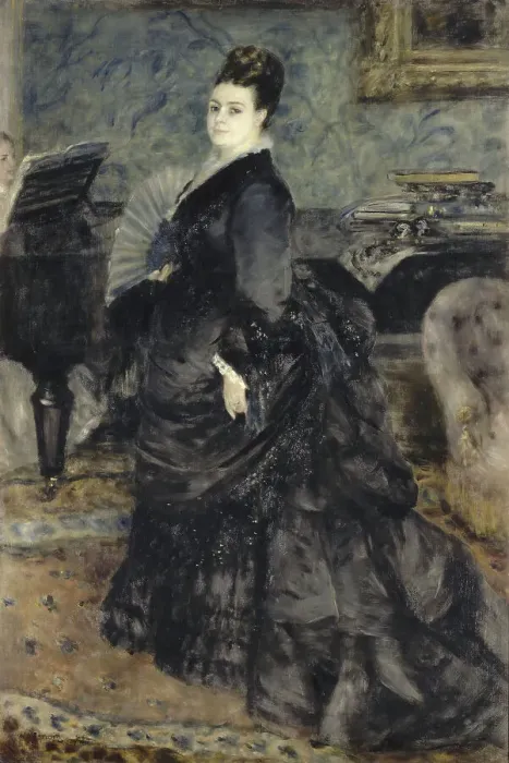 Framed Print : Portrait of a Woman, called of Mme Georges Hartmann, c. 1874. Artist: Renoir, Pierre Auguste (1841-1919) Framed Print : Portrait of a Woman, called of Mme Georges Hartmann, c. 1874. Artist: Renoir, Pierre Auguste (1841-1919)