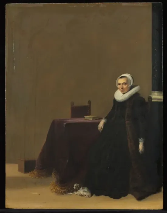 Framed Print : Portrait of a Woman with a Dog, c. 1635. Creator: Hendrik Gerritsz. Pot (Dutch, c Framed Print : Portrait of a Woman with a Dog, c. 1635. Creator: Hendrik Gerritsz. Pot (Dutch, c