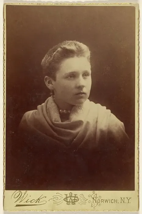 Framed Print : Portrait of a woman with extremely short hair, about 1890. Creator: G Wick Framed Print : Portrait of a woman with extremely short hair, about 1890. Creator: G Wick