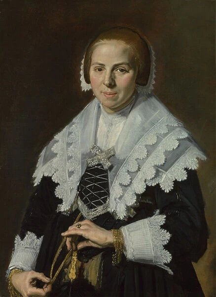 Portrait of a Woman with a Fan, c. 1640. Artist: Hals, Frans I (1581-1666)