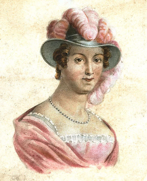 Portrait of a woman in a feathered hat, c1750-1850