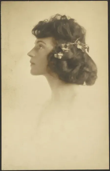 Framed Print : Portrait of a Woman with Flower Wreath, 1907-1943. Creator: Louis Fleckenstein Framed Print : Portrait of a Woman with Flower Wreath, 1907-1943. Creator: Louis Fleckenstein