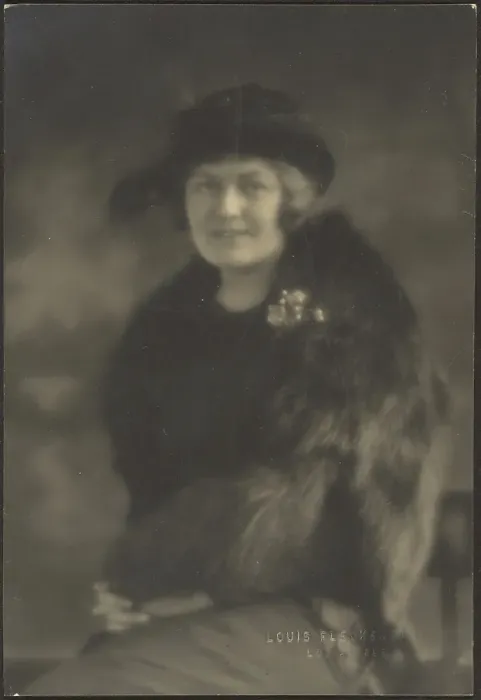 Framed Print : Portrait of a Woman in Fur Cape, 1907-1924. Creator: Louis Fleckenstein Framed Print : Portrait of a Woman in Fur Cape, 1907-1924. Creator: Louis Fleckenstein